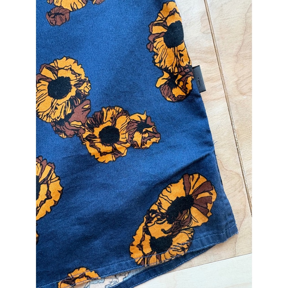 John Varvatos Mens Danny Camp Shirt Poppy Print Button Down Navy Nature Indie - Picture 5 of 9
